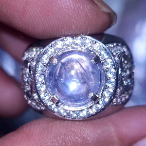 Natural blue sapphire star ceylon BODY GLASS SUPER KRISTAL INTI BATU safir srilanka