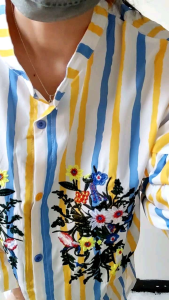 1834 ZETTA STRIPED EMBROIDERED SHIRT DRESS – KEMEJA DRESS SALUR – DRESS SALUR – DRESSSANTAI – DRESS KASUAL –BASIC DRESS –DRESS JUMBO- FASHION KOREA –KOREA FASHION – KPOP FASHION – KOREAN STYLE