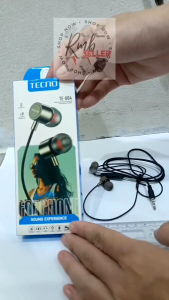 HANDFREE/HEADSET/EARPHONE TECNO TE-004 EARPHONE STREO HD SOUND QUALITY SINGEL BUTTON CONTROL