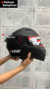 หมวกกันน็อค Fuse Razor Matte Black นวมถอดซักได้