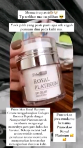 Skincare wajah Royal Platinum krim malam dan pagi anti aging menghilangkan flek awet muda pemakaian 3 sampai 4 bulan
