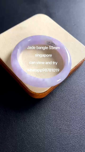 Jadeite bangle/jade bangle 55mm can view and try singapore/grade A type Burmese jade