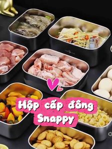 Hộp cấp đông Snappy inox 316L cao cấp SSGP Hộp inox đựng thực phẩm có nắp đậy hộp đựng thực phẩm kín hơi