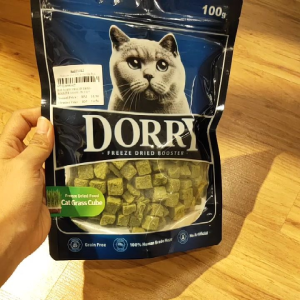 Ready Stock Dorry Freeze Dried Booster Premium Treat for Cats Grain Free 100% Human Grade Meat No Artificial Additives CatGrass Cube 100g