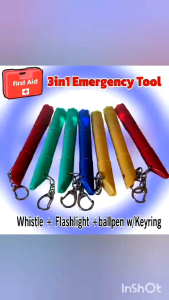 3in1 Emergency Whistle+ Flashlight+ Pen ( w/ Key Ring)