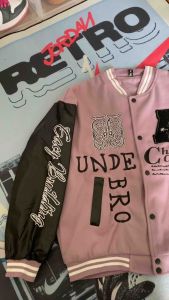 áo khoác bomber varsity chất vải nỉ dạ dày dặn phối tay da nổi bật dễ phối đồ áo khoác bóng chày phối tay da