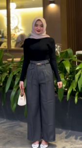 HIGHWAIST ORO PANTS - CELANA KULOT WANITA PREMIUM - ANTI KUSUT BASIC SEMIWOLL