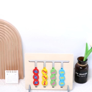 Mainan Edukasi Anak Dinosaur Logic Game Sliding Puzzle Montessori Wooden Toy