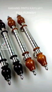 Gagang Pintu Kayu Jati Jambu Suling Minimalis Full Vurnish Model 4 Pasang