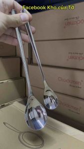 Thìa inox cán dài Chockmen Đức thìa ăn cơm ăn canh thìa ăn phở thìa xúc đảo quấy ckm301