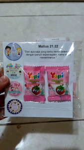 1 PCS MINI GIFT SNACK SOUVENIR SEKOLAH MINGGU / HADIAH SELF REWARD GEREJA / BOOSTER GIFT AYAT ALKITAB