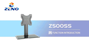 Zeno Z500SS 24"-45" Universal TV Stand Table Top Tempered Glass Height Adjustable LED TV Mount Stand with  VESA 200x200mm Holds up to 40kg