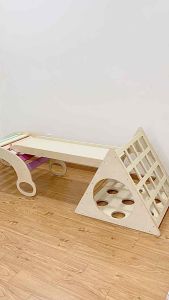 Bập Bênh Cho bé Cầu Trượt Bập Bênh 3 trong 1 Bập bênh Cầu vồng (Rainbow Rocker) Uydecor Gỗ Plywood Nhập Khẩu Size lớn