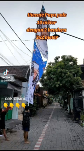 Joran Tegek 10 8 7 6 meter TIANG BENDERA giant flag Sholawat syekermania