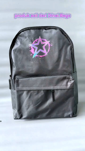 Dinai.Bags Tas Ransel distro sekolah masa kini-Tas Ransel kanvas motif Bintang ungu