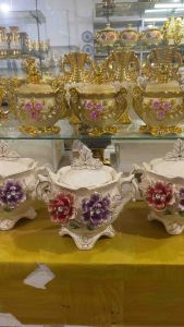 Pajangan Hias set Bunga Merah & Ungu