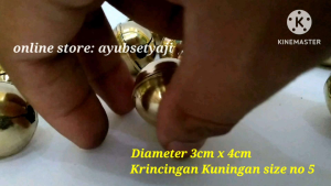 Krincing Kuningan no5 ( D3cm x 4cm ) Klintingan 05 Bel Lonceng Bandul Kuningan Bulat Gowok krincing