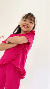 MALIKA RUFFLE KNIT TEE | SETELAN ANAK PEREMPUAN MALIKA BAHAN RIB KNIT USIA 1-6 TAHUN
