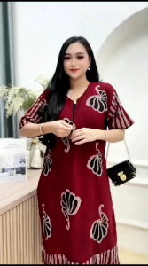 Daster Cap Maura Busui Rayon Grade A Resleting Depan