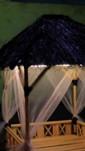 miniatur gazebo saung mini kerajinan tangan lampu tidur menyala