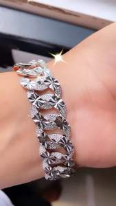 Gelang Xuping Silver Ukir Plat Besar Kait CXB505