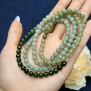 Chuỗi ngọc bích kết hợp ngọc hòa điền 6li mix ombre - Phong Thủy TUDO