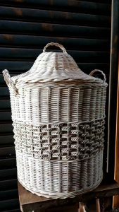 Keranjang baju rotan - keranjang baju kotor - keranjang rotan bulat sigres besar - laundry basket large