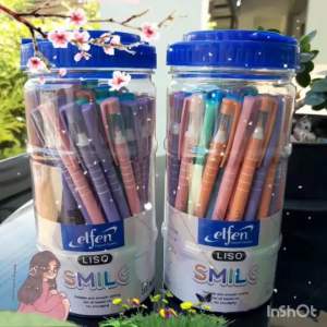 ปากกา ปากกาลูกลื่น Elfen Liso Smile 0.5มม หมึกสีน้ำเงิน (50ด้าม/กระปุก)