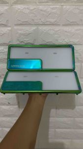 COVER/BINGKAI/DUDUKAN PLAT NOMOR THAILAND GOLD STAINLESS 1 SET DEPAN & BELAKANG PLUS MIKA AKRILIK