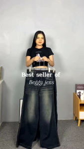 Celana Highwaist Baggy Loose Oversize/Jeans Wanita Gombrong Korean Style Premium