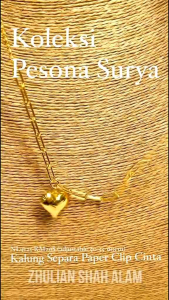 [NL5005] Zhulian Rantai leher Paper Clip Emas Saduran/ Gold Plated Necklace Jewellery