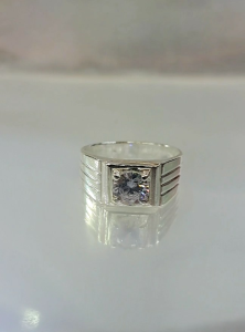 Cincin Perak Asli Diamond Pria Wanita Tidak Luntur Selamanya