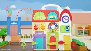 kids folding musical and light busy board early cognition fine motor development toy board