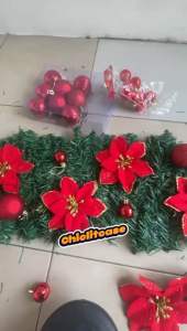Garland Set Daun Lilit Kawat & Paket Garland Dekorasi Natal
