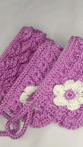 Dompet Koin Rajut Mini Motif Crocodile