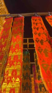 ตุงช้างทอ 9 ห้อง - ตุงช้างทอง-ตูงมงคล - ธงช้างทอ-ตูง 9 ห้อง - ขนาด 24 ซม x 250 ซม - ยาว 250 ซม