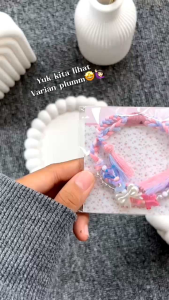 "PLUM"Gelang benang manik/gelang benang layer 3 /gelang aesthetic/gelang couple/Gelang tali by milaa