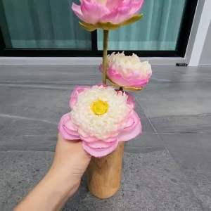 ดอกบัว บัวฉัตรบงกช ถวายพระ บูชา พระแม่ แบบดินปั้น ขนาดใหญ่