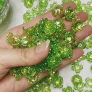 100G Bông 4 Cánh Nhựa Trong Xà Cừ 17mm Làm Phụ Kiện Trang Sức Handmade