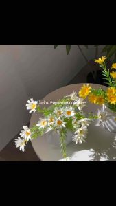 [ออกใบกำกับภาษีได้] 🌲🌷ดอก Poppy (ครบเซตพร้อมกระถางสาน s )สูง 30 ซม. ดอกไม้สำหรับตกแต่ง ดอกไม้ประดิษฐ์