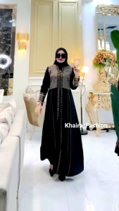 [Abaya Islami] Gamis Abaya Bordir Modern Mutiara Swarosky ringan dipake mewah elegant