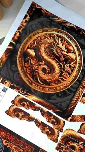 Stiker Sangkar Kosan Motif Dragon Vintage 3D
