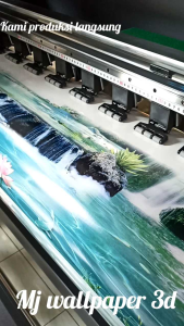 Dekorasi wallpaper 3d custom pemandangan air terjun sunset wallpaper dinding waterfall harga per meter bisa ukuran besar dekorasi dinding ruang tamu