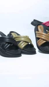 BELLEZA Dunkenstock TIGGO Sandal Wanita Silang Tinggi 5cm Selop Tidak Licin Sendal Beleza Wedges Slop Birken Rumah Bellezza Kekinian Premium Terbaru Shoes Mall Official Store