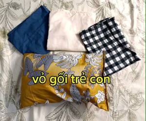 vỏ gối đầu trẻ em tici-kích thước 30×50-hàng trơn môt màu