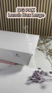 [ISI 50 PCS] DG PAK Paper Lunch Box Large Putih / Tempat Makan Kertas Ivory Putih Besar / Kotak Makan Sekali Pakai / Wadah Makanan Murah / Box Nasi Goreng Catering Makanan