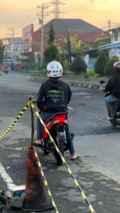 knalpot fiz r force one standar racing perut hitam emblem ungu purple model ahm suara garing dot