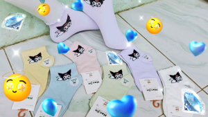 6 PASANG KAOS KAKI PENDEK KOROMI HELLO KITTY BARBIE FROZENkaos kaki anak sekolah jalan kaos kaki anak motif KOROMI lucu murah