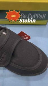 Kasut Hitam sekolah bertampal Ge.Copper free stokin