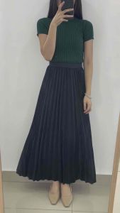 Women Muslimah Skirt Pleated High Waist A Line Skirt Long Skirt Vintage Fashion Maxi Long Skirt For Women 百褶裙